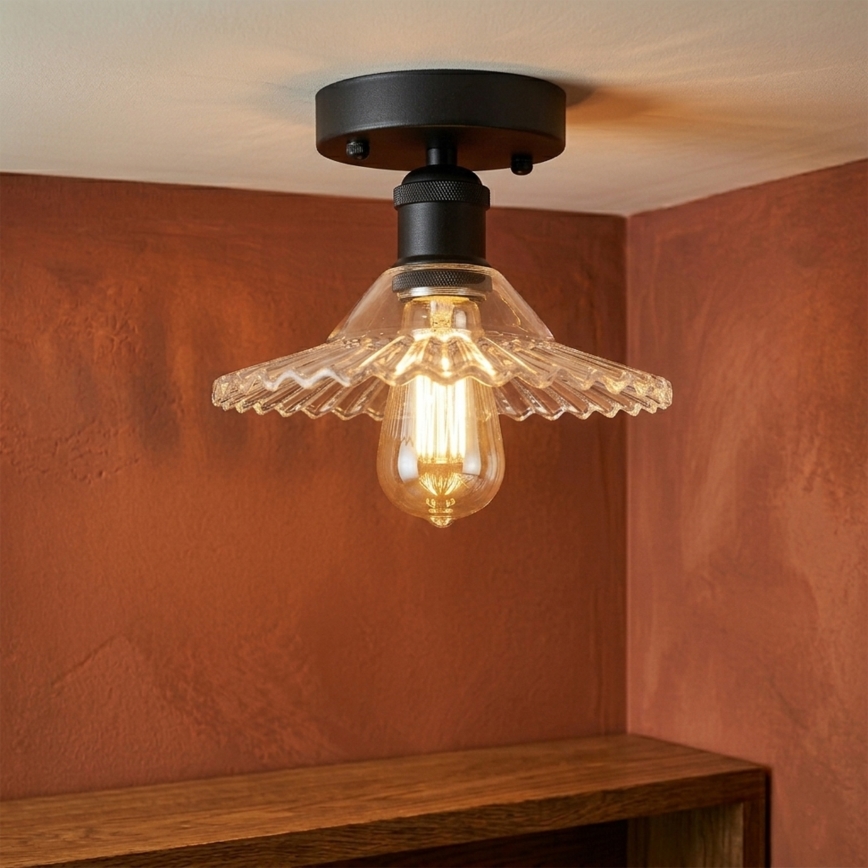 Накладна люстра TRISH 1xE27/15W/230V чорна/прозора