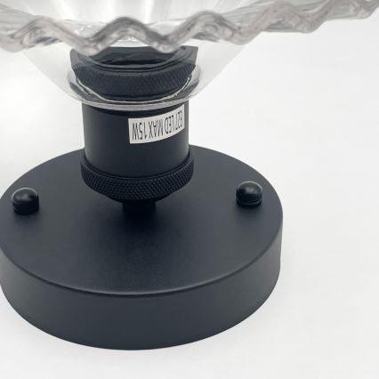 Накладна люстра TRISH 1xE27/15W/230V чорна/прозора