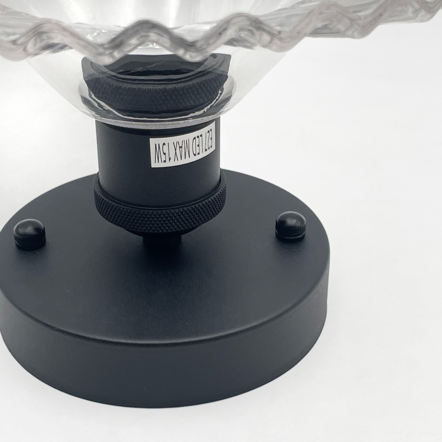 Накладна люстра TRISH 1xE27/15W/230V чорна/прозора