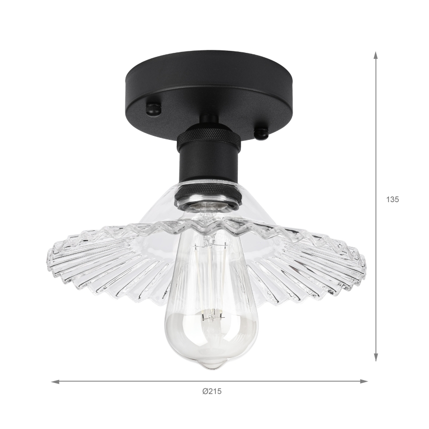 Накладна люстра TRISH 1xE27/15W/230V чорна/прозора