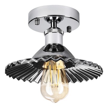 Накладна люстра TRISH 1xE27/15W/230V глянцевий хром/димчасто-чорна