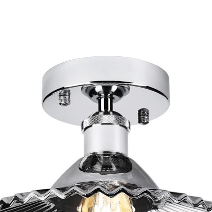 Накладна люстра TRISH 1xE27/15W/230V глянцевий хром/димчасто-чорна