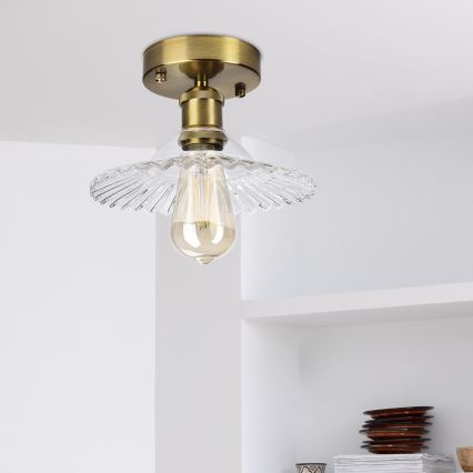 Накладна люстра TRISH 1xE27/15W/230V золота/прозора