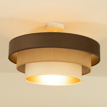 Накладна люстра WENTA 1xE27/60W/230V діаметр 50 см коричневий/джут/бежевий