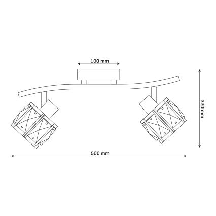 Накладна люстра ZAHARA 2xE27/10W/230V, золота