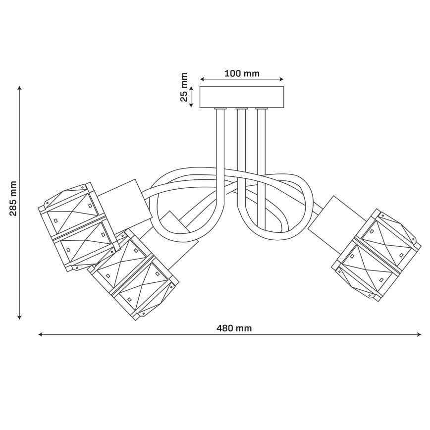Накладна люстра ZAHARA 3xE27/10W/230V золота