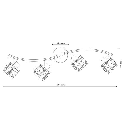 Накладна люстра ZAHARA 4xE27/10W/230V чорна