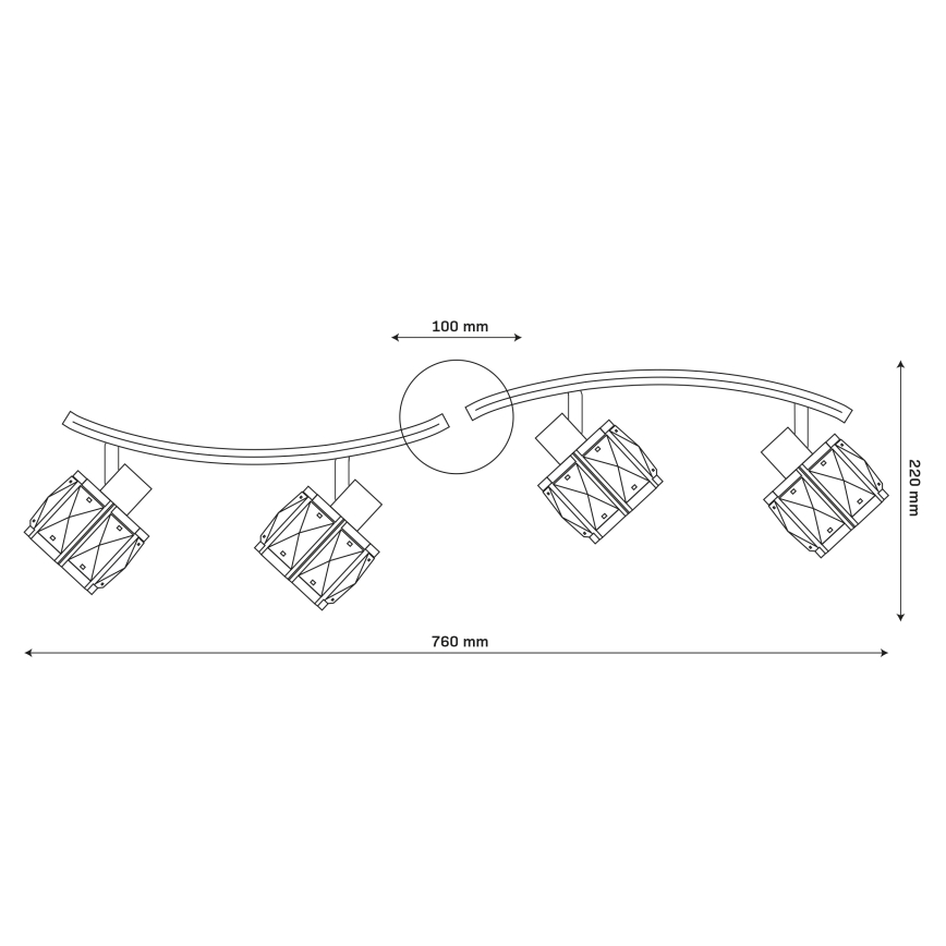 Накладна люстра ZAHARA 4xE27/10W/230V чорна