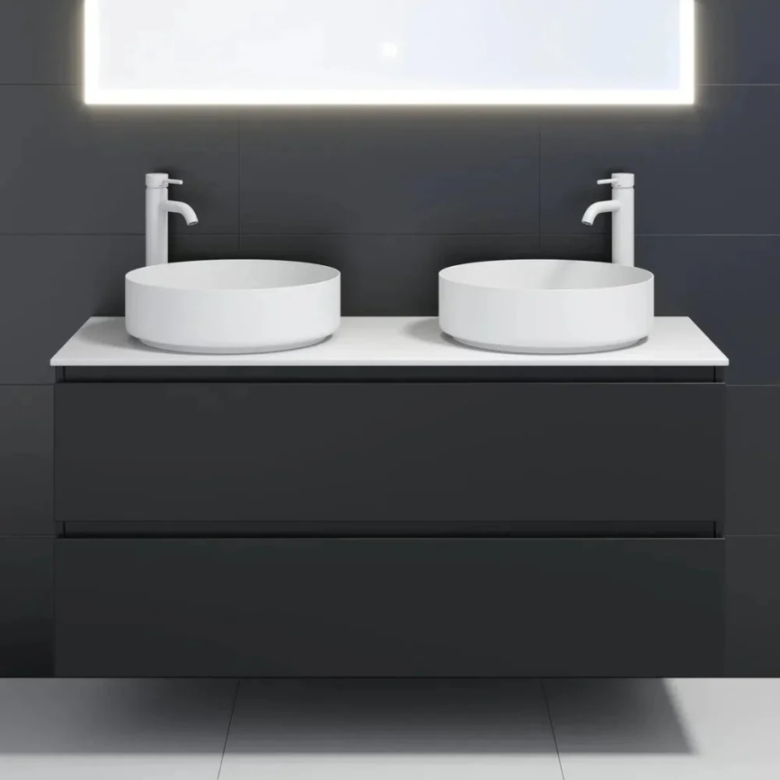 Накладна раковина LJORDAL, діаметр 40 см, сталь/білий