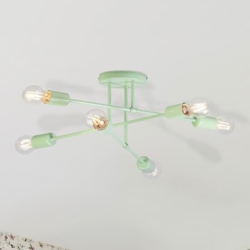 Накладна стельова люстра CAMBRIDGE 6×E27/15 Вт/230 В зелена