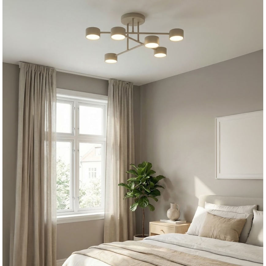 Накладна стельова люстра HALO 6xGX53/12W/230V бежевого кольору