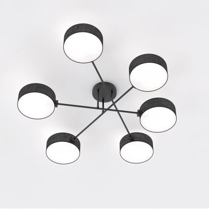 Накладна стельова люстра MAGA 6xE14/10W/230V чорна