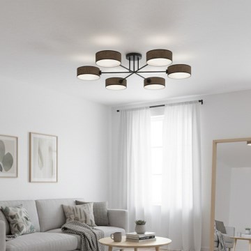 Накладна стельова люстра MAGA 6xE14/10W/230V коричнева