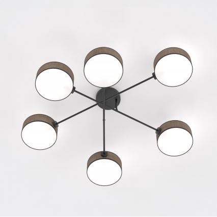 Накладна стельова люстра MAGA 6xE14/10W/230V коричнева