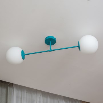 Накладна стельова люстра MOON 2xE27/15W/230V бірюзова
