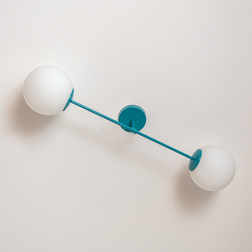 Накладна стельова люстра MOON 2xE27/15W/230V бірюзова