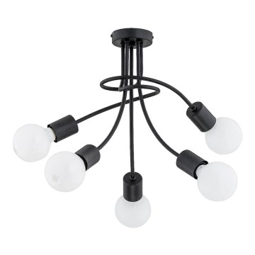 Накладна стельова люстра PLENA 5xE27/15W/230V чорна