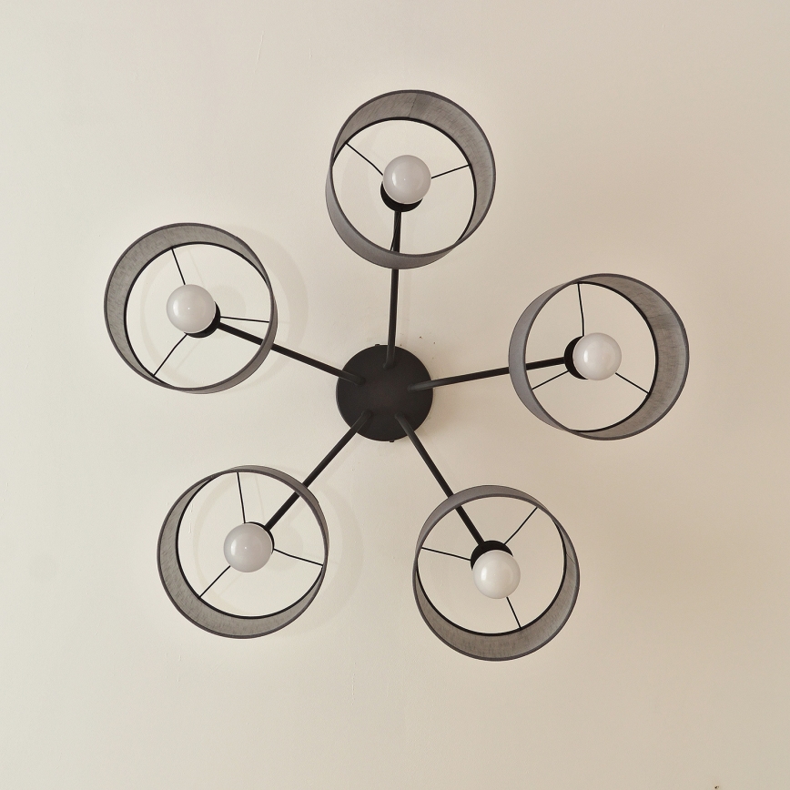 Накладная люстра ALBA 5xE27/15W/230V серая