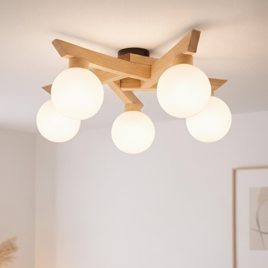 Накладная люстра ANTONIO 5xG9/5W/230V дуб/белый