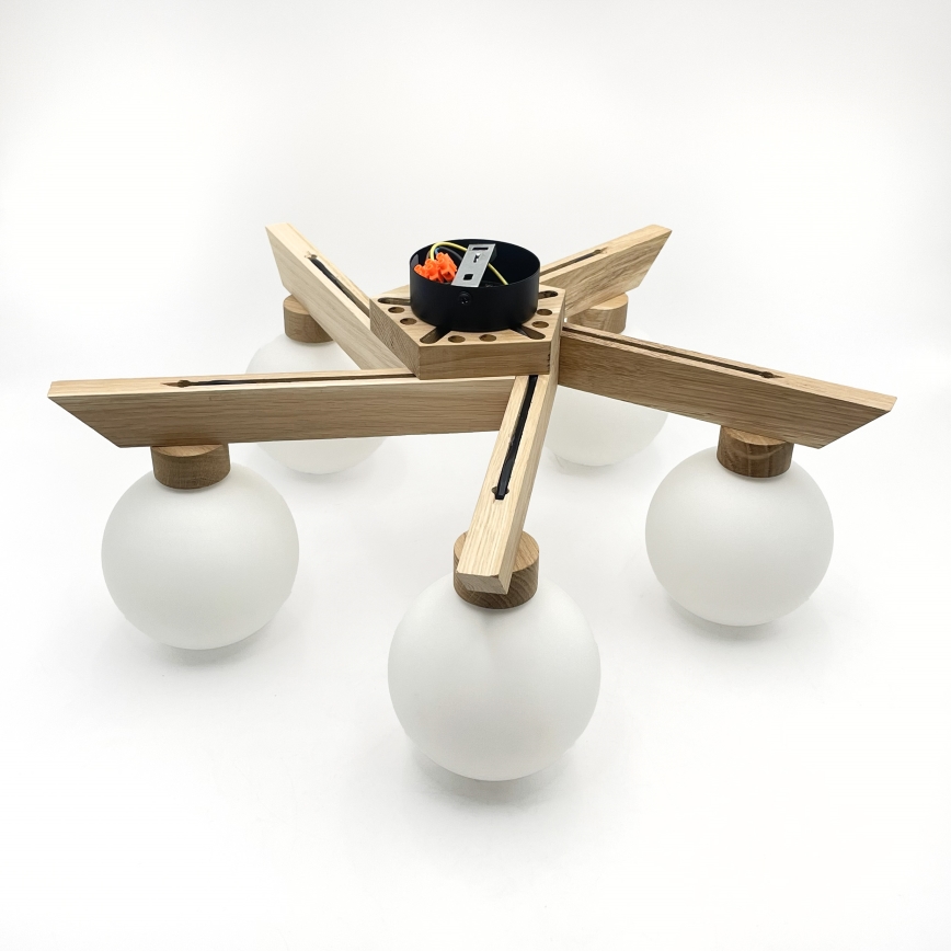 Накладная люстра ANTONIO 5xG9/5W/230V дуб/белый