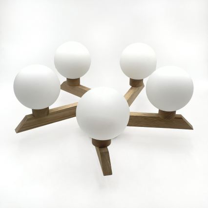 Накладная люстра ANTONIO 5xG9/5W/230V дуб/белый