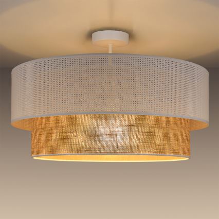 Накладная люстра BORHO 1xE27/60W/230V, диаметр 50 см, белый/джут