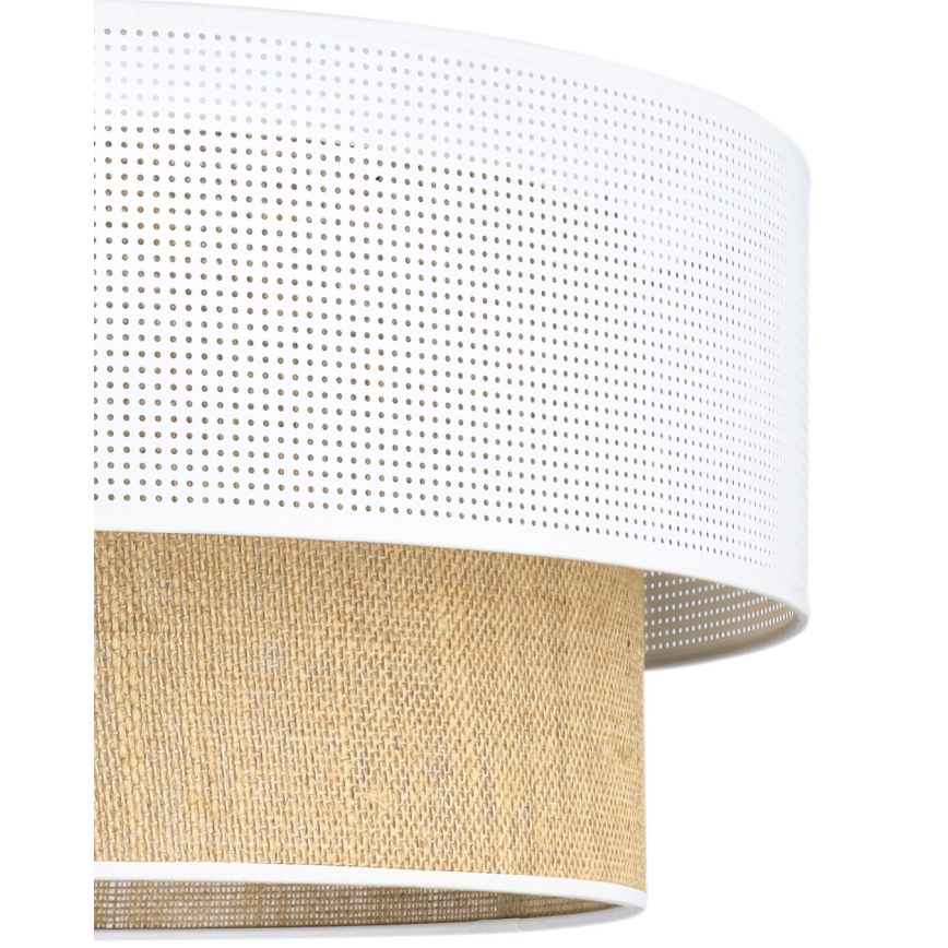 Накладная люстра BORHO 1xE27/60W/230V, диаметр 50 см, белый/джут