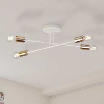 Накладная люстра CAMBRIDGE 4xE27/15W/230V латунь/белый