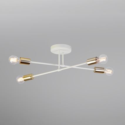 Накладная люстра CAMBRIDGE 4xE27/15W/230V латунь/белый