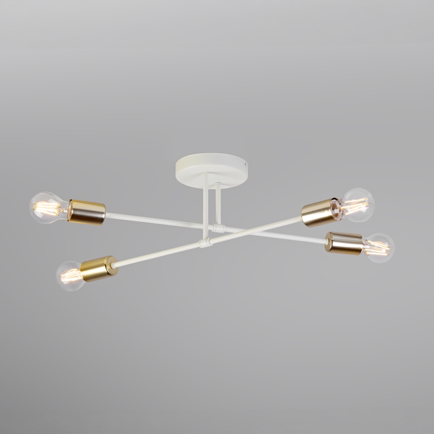 Накладная люстра CAMBRIDGE 4xE27/15W/230V латунь/белый