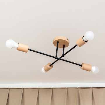 Накладная люстра CAMBRIDGE 4xE27/15W/230V, сосна