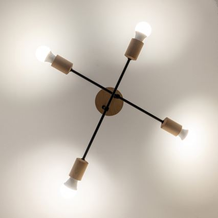 Накладная люстра CAMBRIDGE 4xE27/15W/230V, сосна
