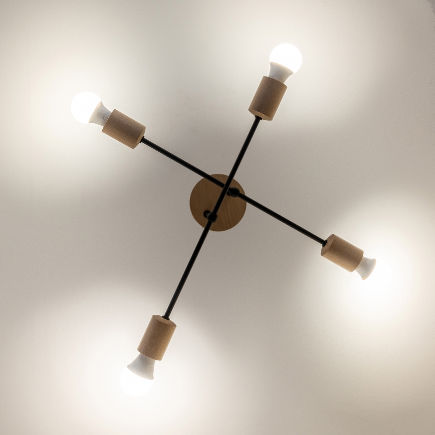 Накладная люстра CAMBRIDGE 4xE27/15W/230V, сосна