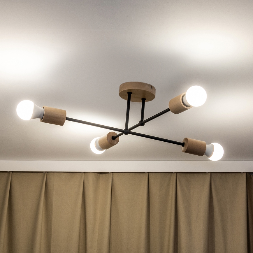 Накладная люстра CAMBRIDGE 4xE27/15W/230V, сосна