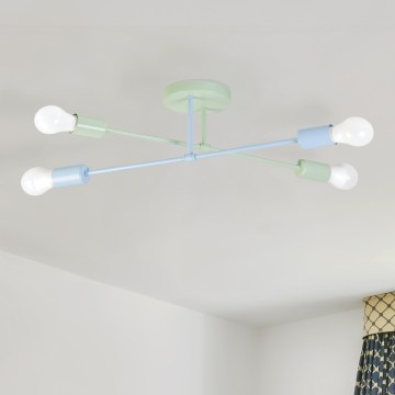 Накладная люстра CAMBRIDGE 4xE27/15W/230V зелёная/синяя