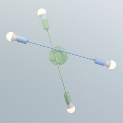 Накладная люстра CAMBRIDGE 4xE27/15W/230V зелёная/синяя