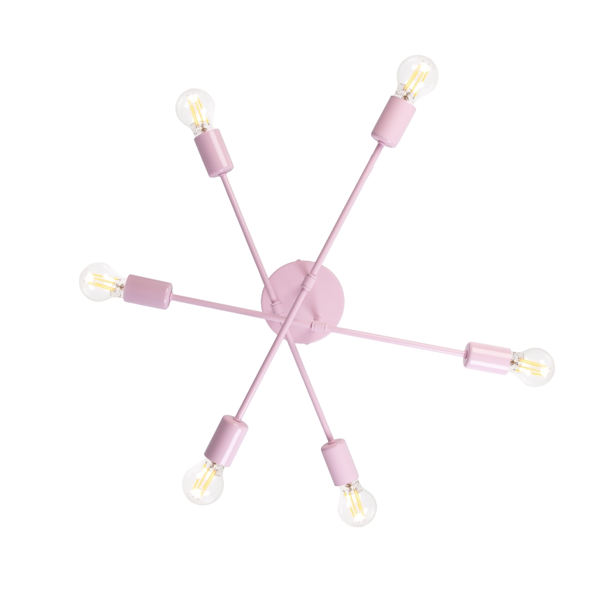Накладная люстра CAMBRIDGE 6xE27/15W/230V розовая