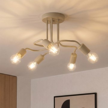 Накладная люстра CHARLIE 5xE27/15W/230V бежевая