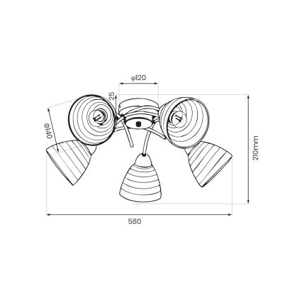 Накладная люстра CLARA 5xE27/15W/230V блестящий хром