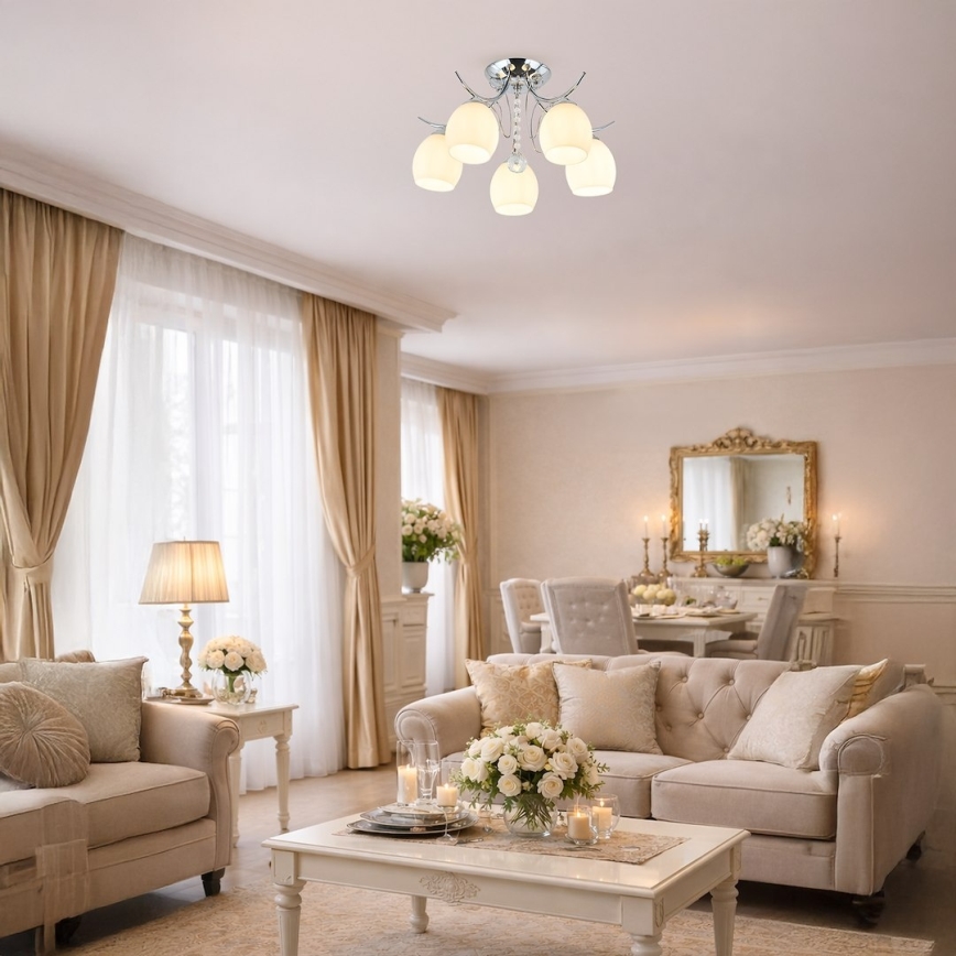 Накладная люстра ELLA 5xE27/15W/230V, глянцевый хром