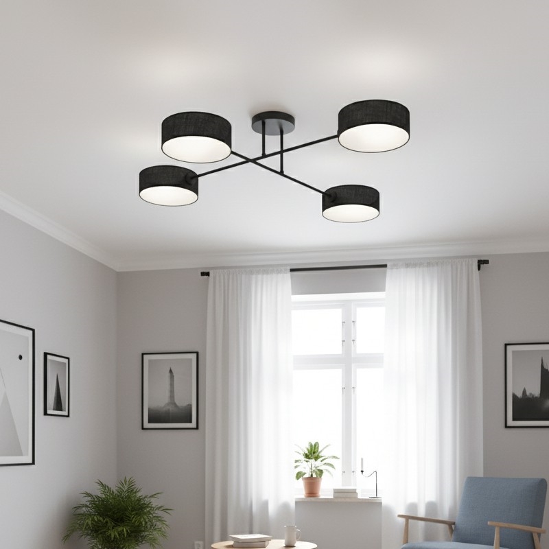 Накладная люстра MAGA 4xE14/10W/230V чёрная