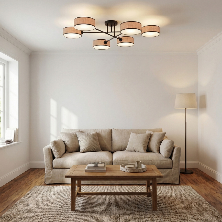 Накладная люстра MAGA 6xE14/10W/230V бежевая