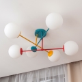 Накладная люстра MOON 6xE27/15W/230V бирюзовая/жёлтая/красная
