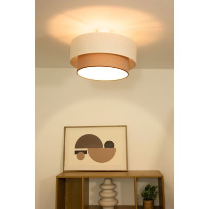 Накладная люстра NATIA 1xE27/60W/230V Ø45 см белая/коричневая