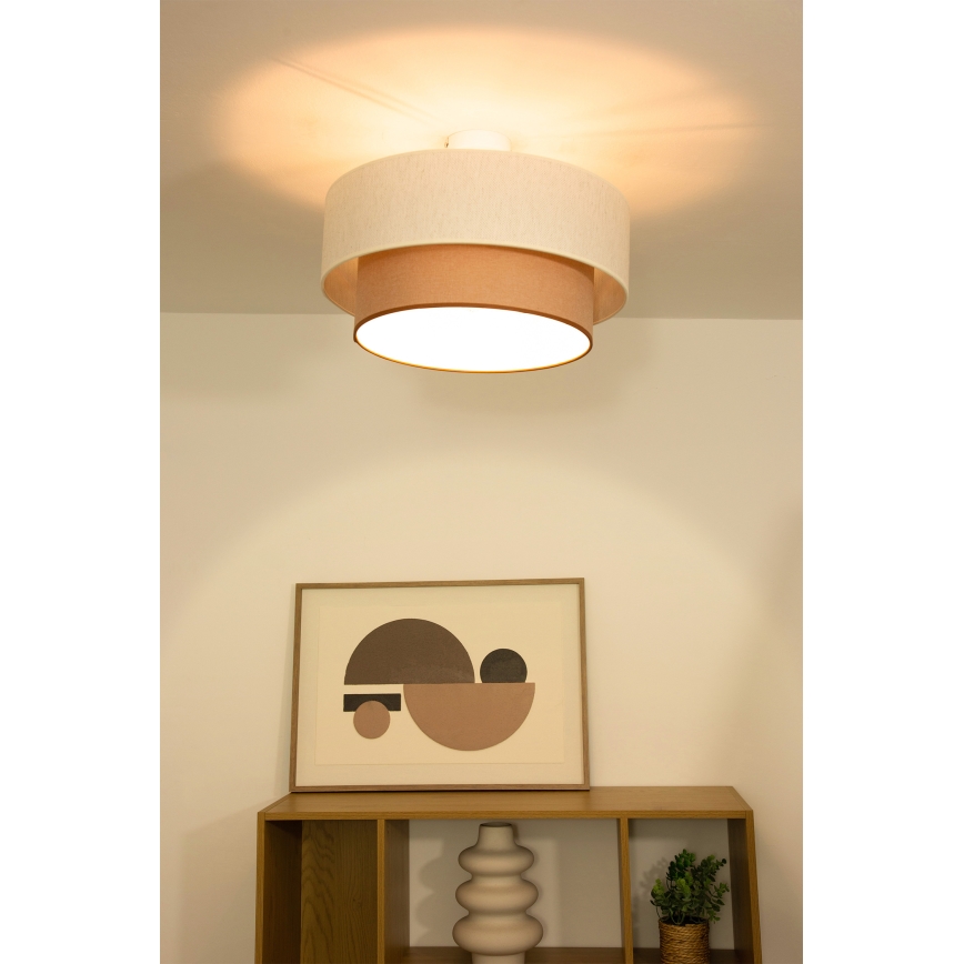 Накладная люстра NATIA 1xE27/60W/230V Ø45 см белая/коричневая