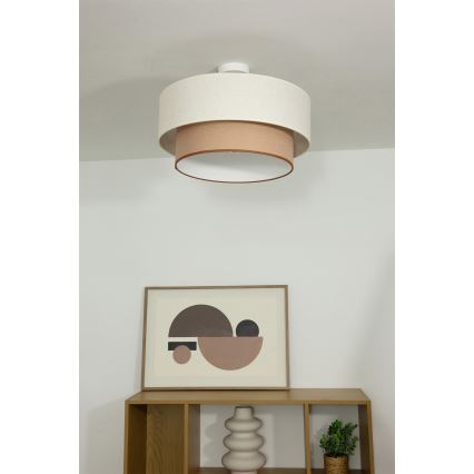 Накладная люстра NATIA 1xE27/60W/230V Ø45 см белая/коричневая