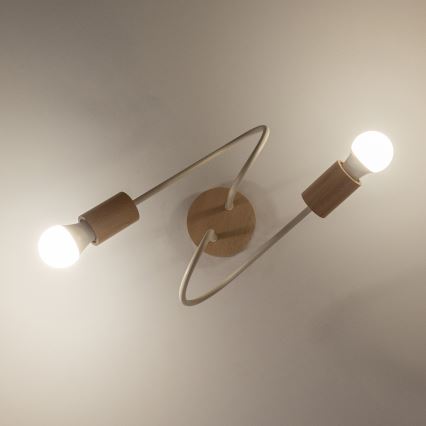 Накладная люстра OXFORD 2xE27/15W/230V, сосна/кремовая