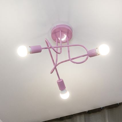 Накладная люстра OXFORD 3xE27/15W/230V, розовая
