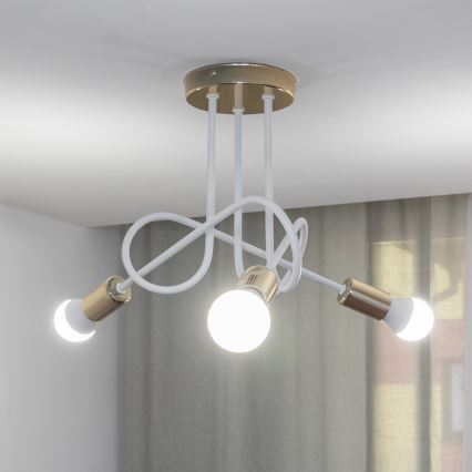 Накладная люстра OXFORD 3xE27/15W/230V золотая/белая