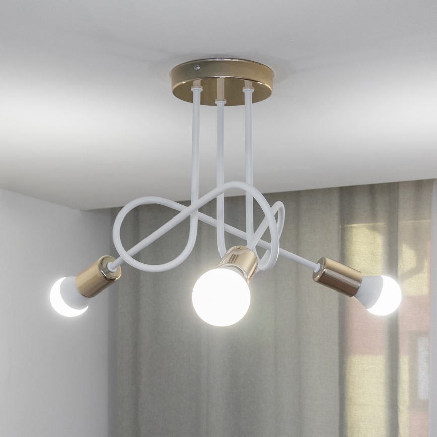 Накладная люстра OXFORD 3xE27/15W/230V золотая/белая